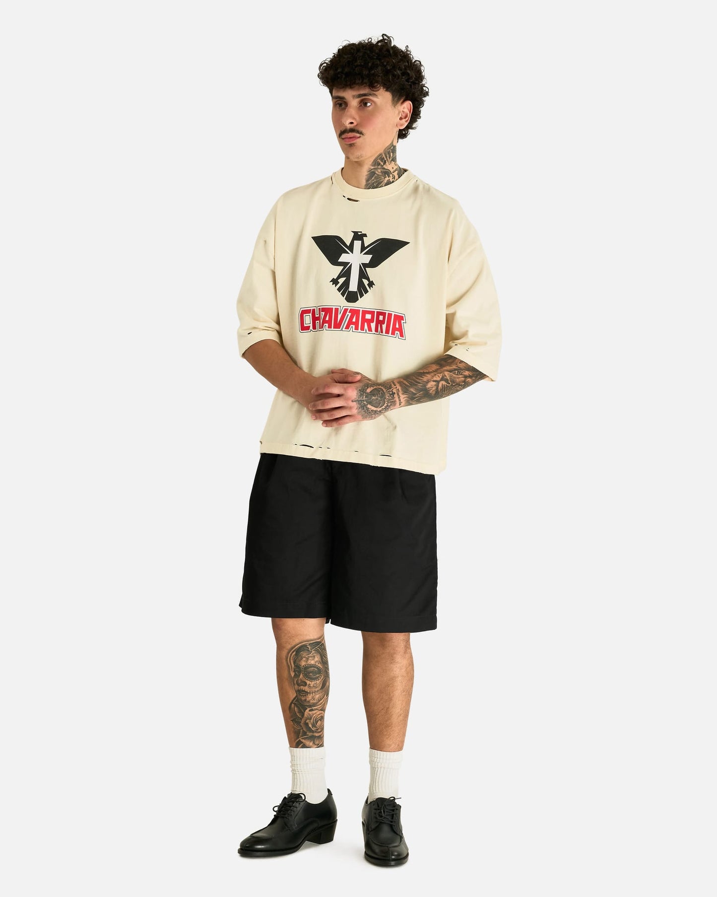 Willy Chavarria Men's T-shirts Tecate Buffalo Tee in Masa