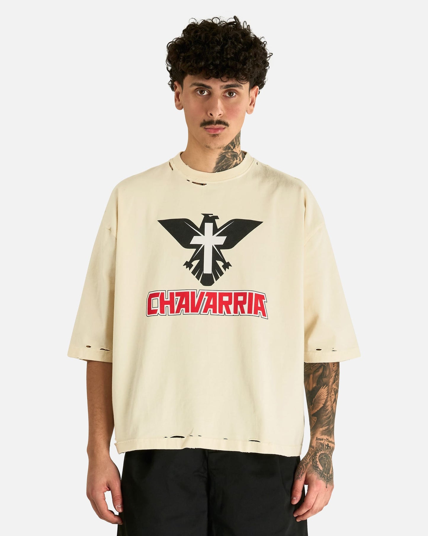 Willy Chavarria Men's T-shirts Tecate Buffalo Tee in Masa