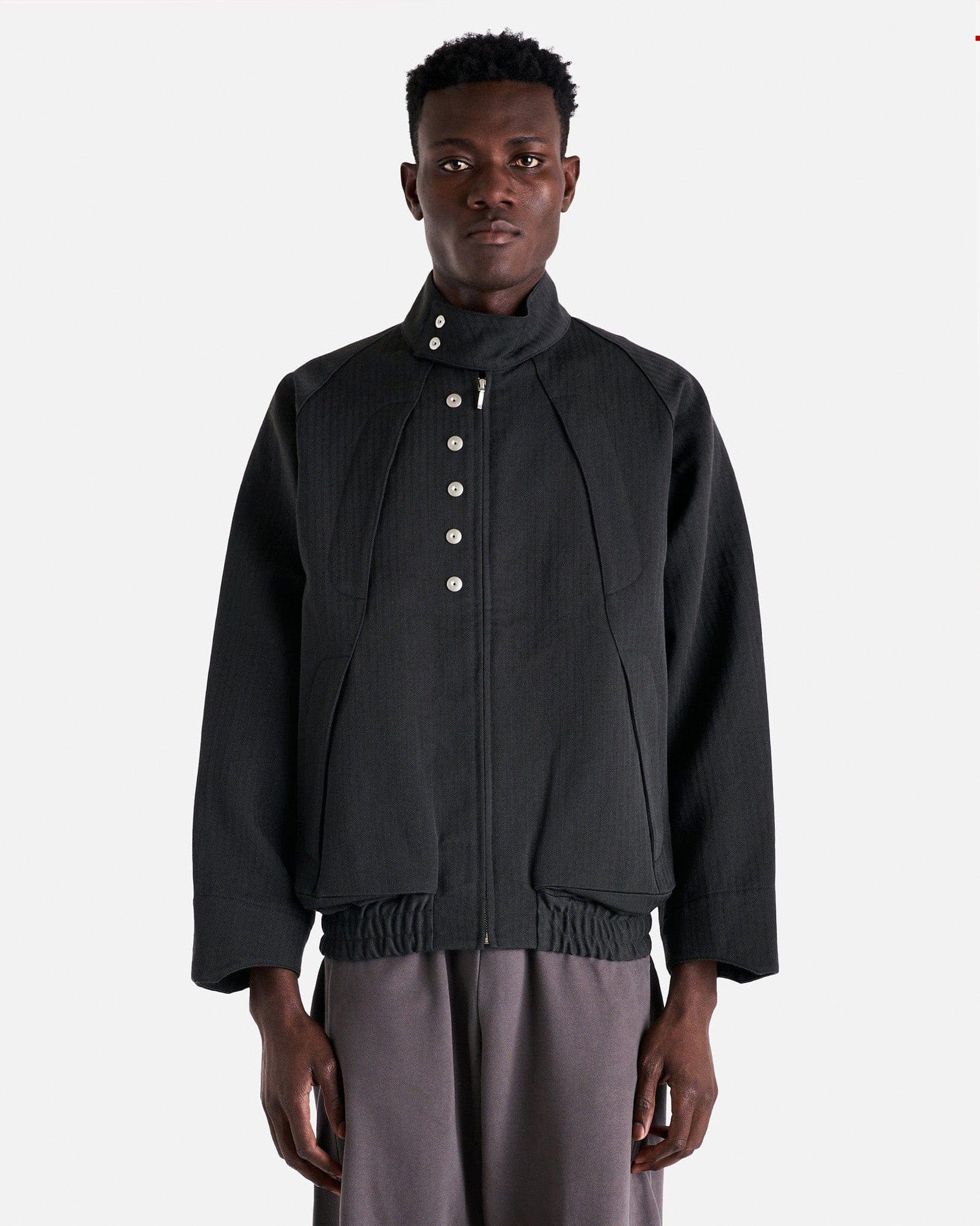 Omar Afridi Men's Jackets Tech Drizzler in Dark Grey Herringbone