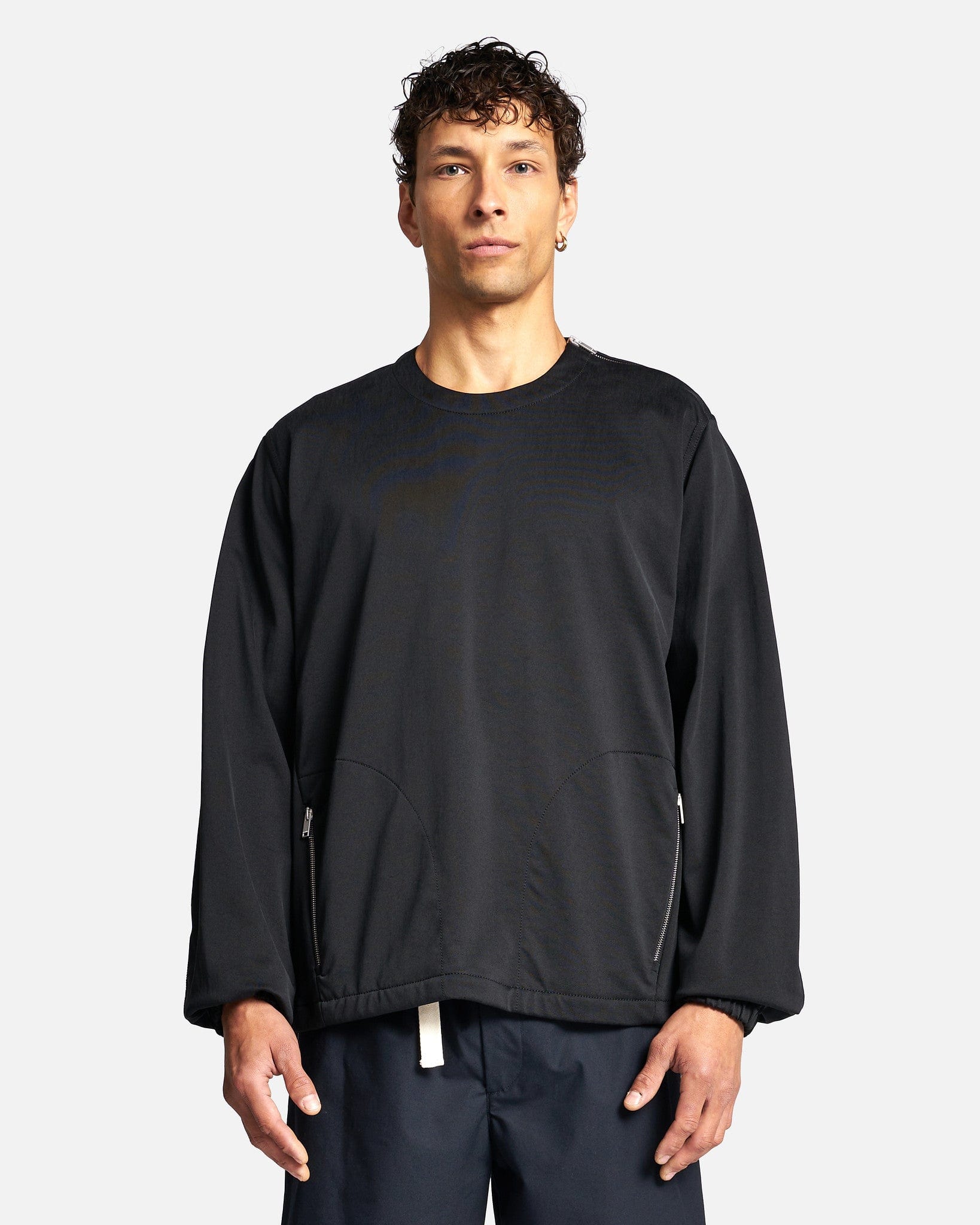 SVRN Technical Cotton Jersey Sweatshirt in Black