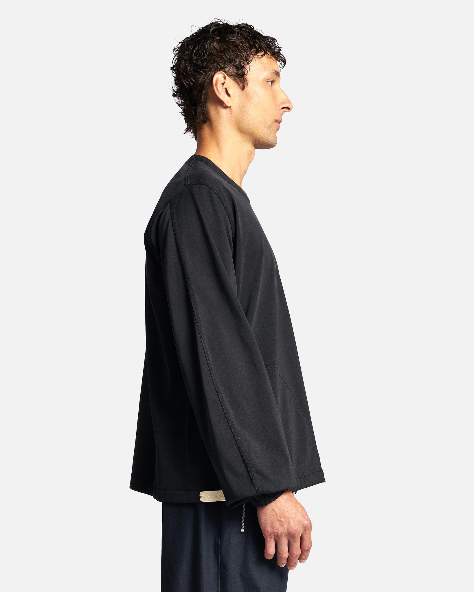 SVRN Technical Cotton Jersey Sweatshirt in Black