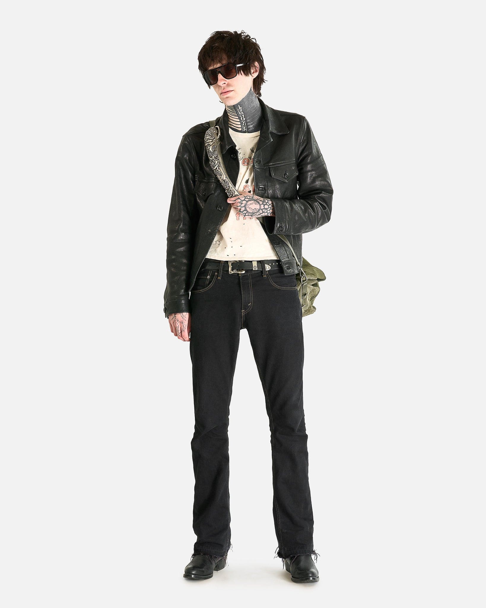 Enfants Riches Deprimes Men's T-Shirts Teenage Snuff T-Shirt in Army White