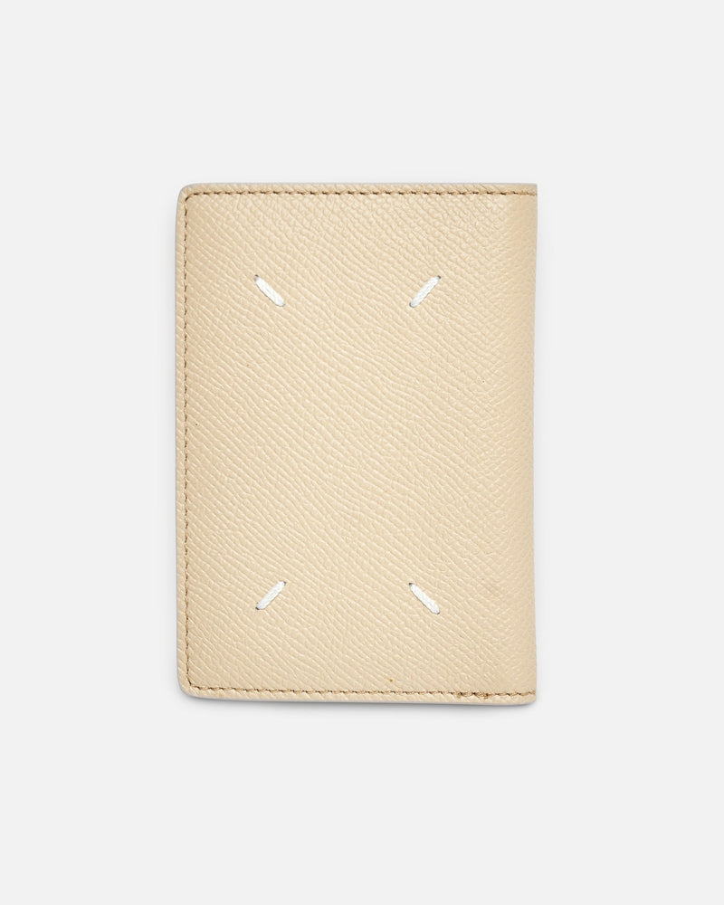 Maison Margiela Leather Goods Textured Leather Cardholder in White