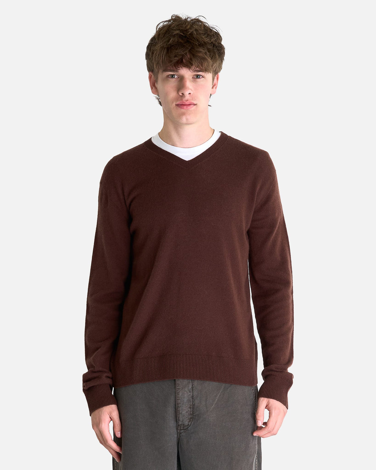 The Row Men's Sweater Thamm Top in Chocolate