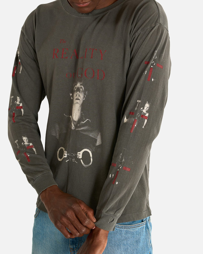 Enfants Riches Deprimes Men's Shirts The Reality of God LS T-Shirt in Washed Black
