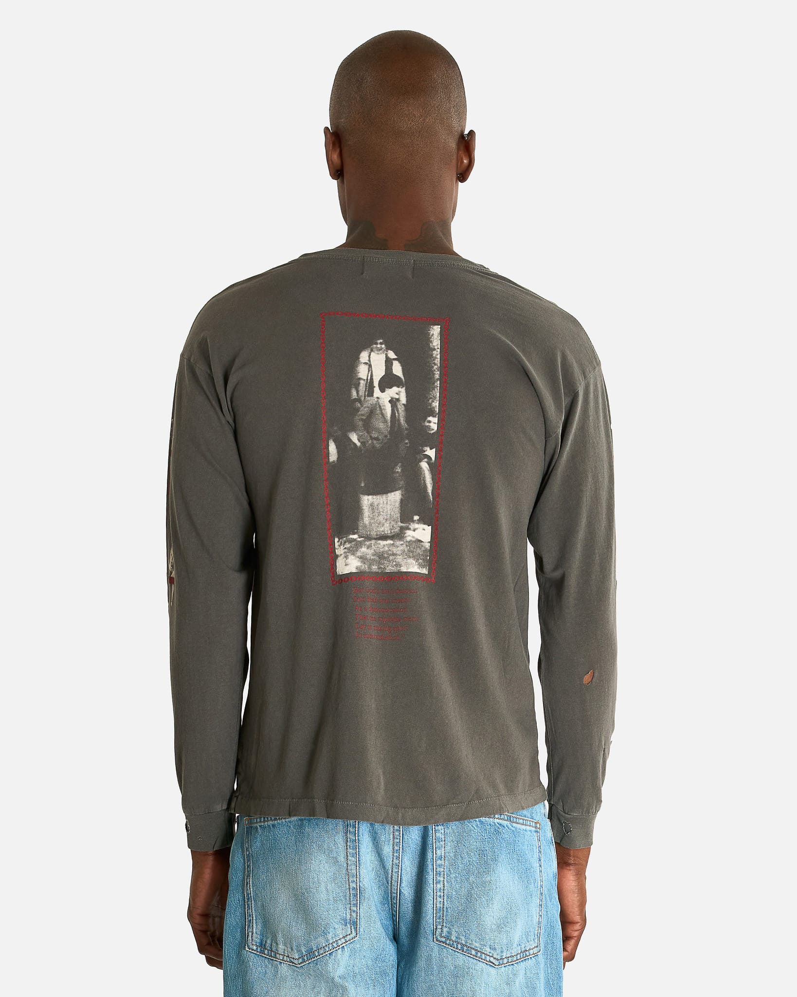 Enfants Riches Deprimes Men's Shirts The Reality of God LS T-Shirt in Washed Black