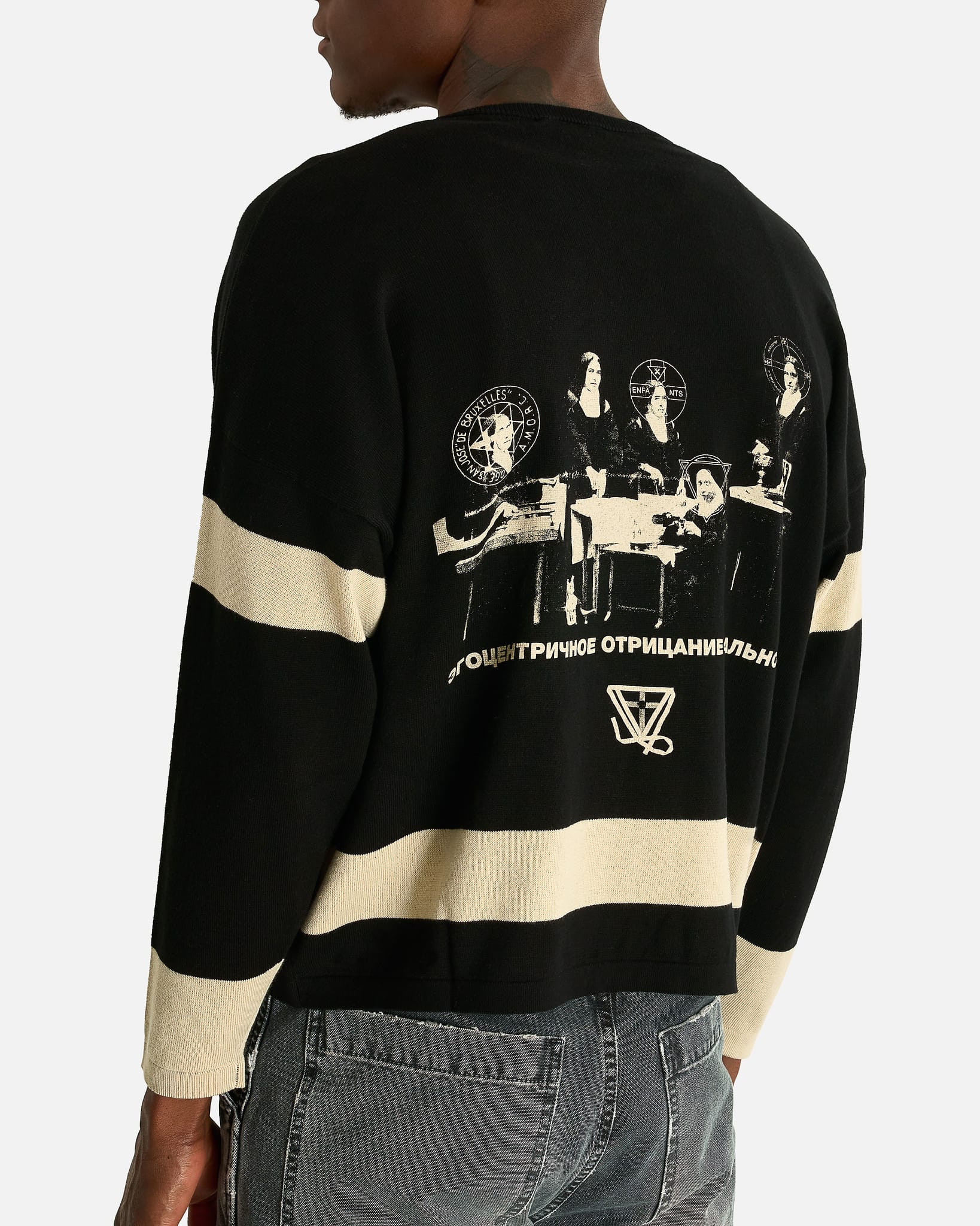 Enfants Riches Deprimes Men's Sweater They Broke Me Hockey Jersey Sweater in Black/Stone