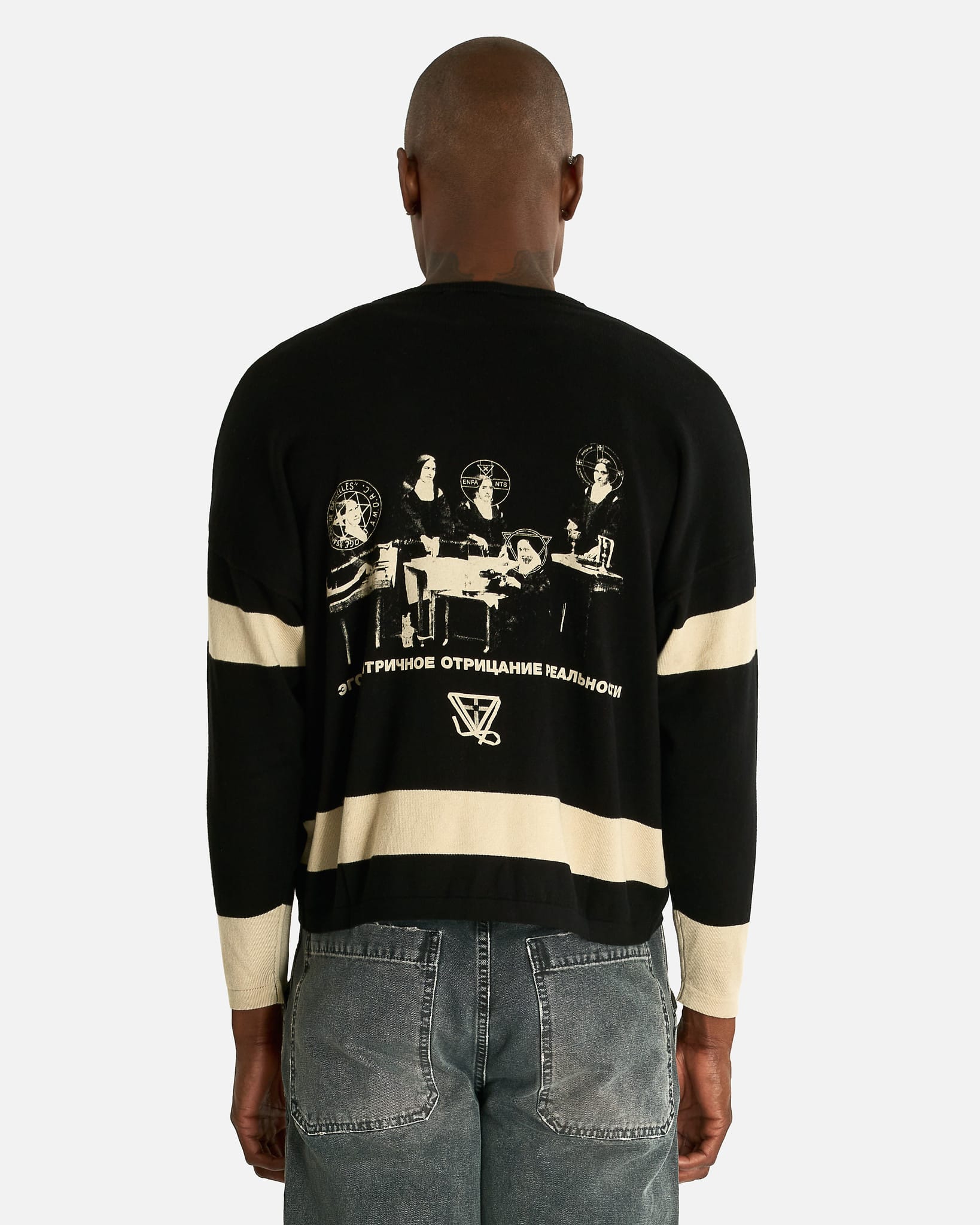 Enfants Riches Deprimes Men's Sweater They Broke Me Hockey Jersey Sweater in Black/Stone