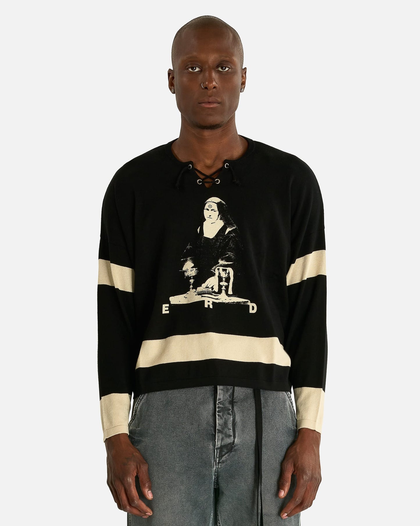 Enfants Riches Deprimes Men's Sweater They Broke Me Hockey Jersey Sweater in Black/Stone