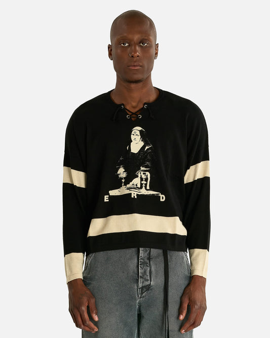 Enfants Riches Deprimes Men's Sweater They Broke Me Hockey Jersey Sweater in Black/Stone
