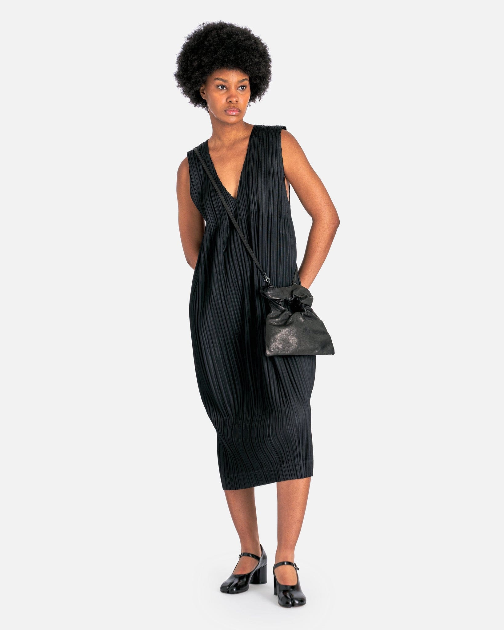 Pleats Please Issey Miyake Women Dresses Thicker Bottoms 2 Dress in Black