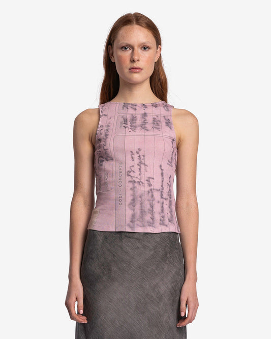 Paloma Wool Women Tops Tickets Digital Print Top in Soft Pink