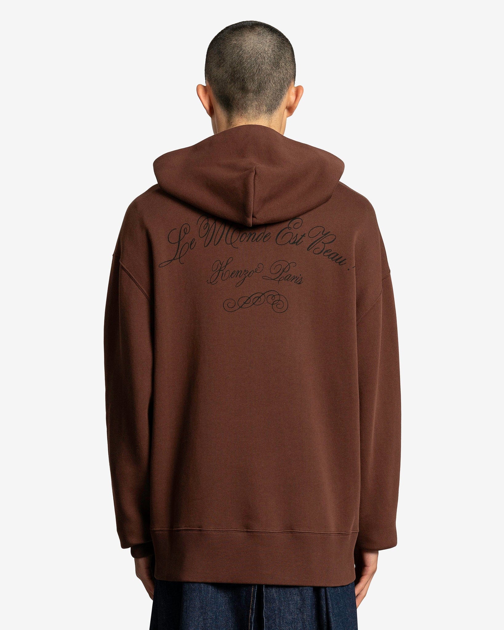 Tiger Patch Oversized Hoodie in Dark Brown – SVRN