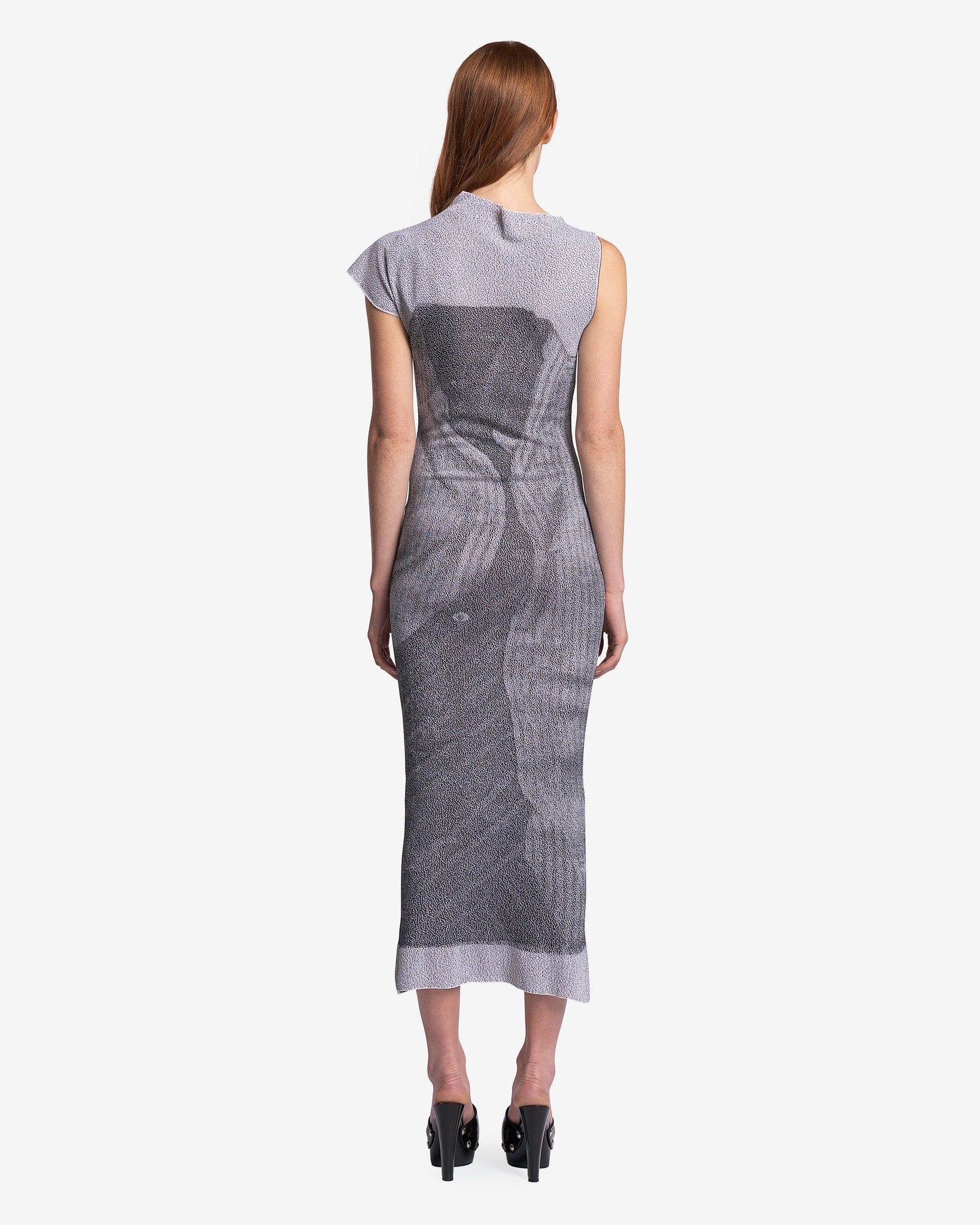 Tishasu Scanned Picture Jacquard Dress in Grey – SVRN