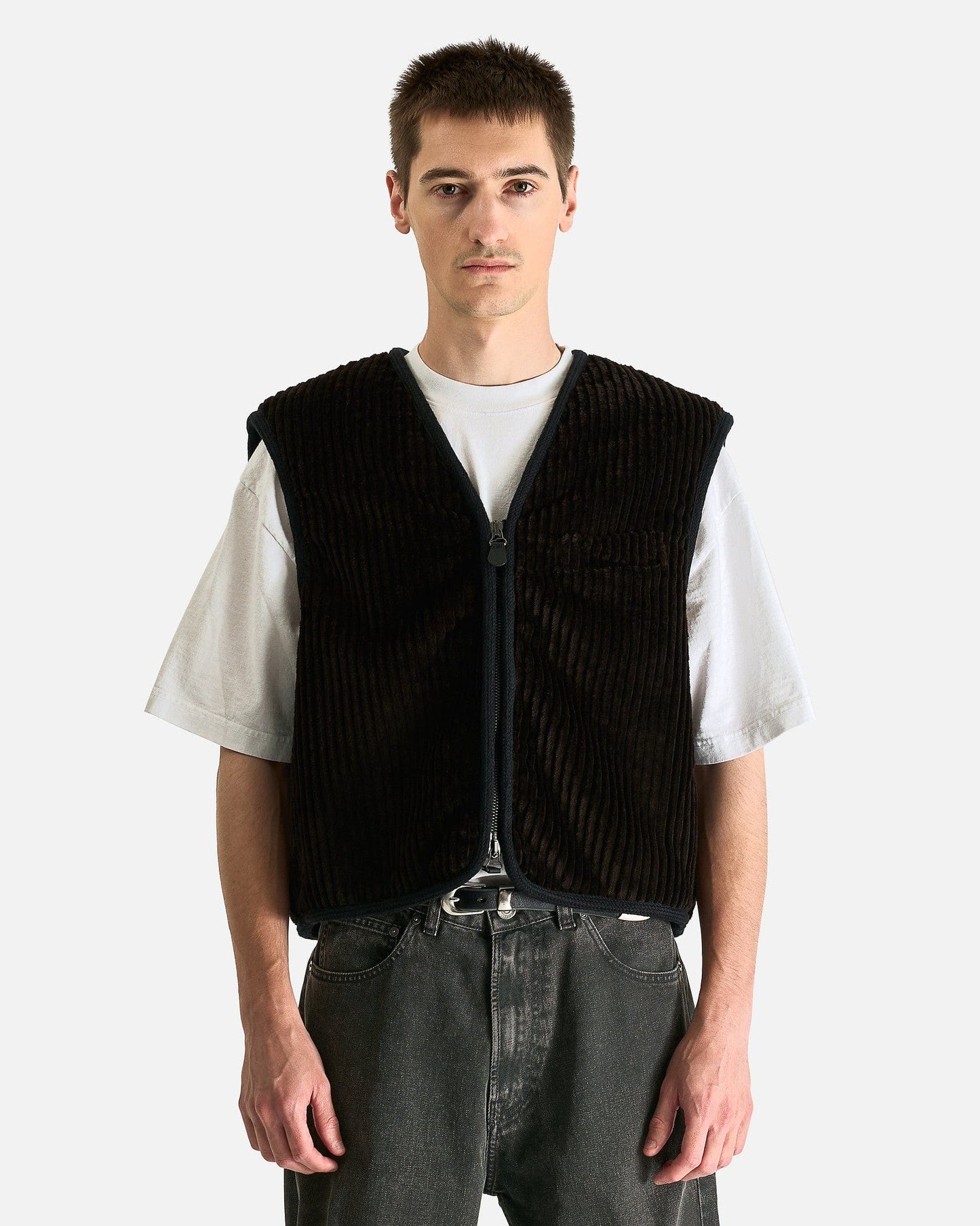 Our Legacy Men's Tops Top Vest in Profound Brown Mammoth Cord