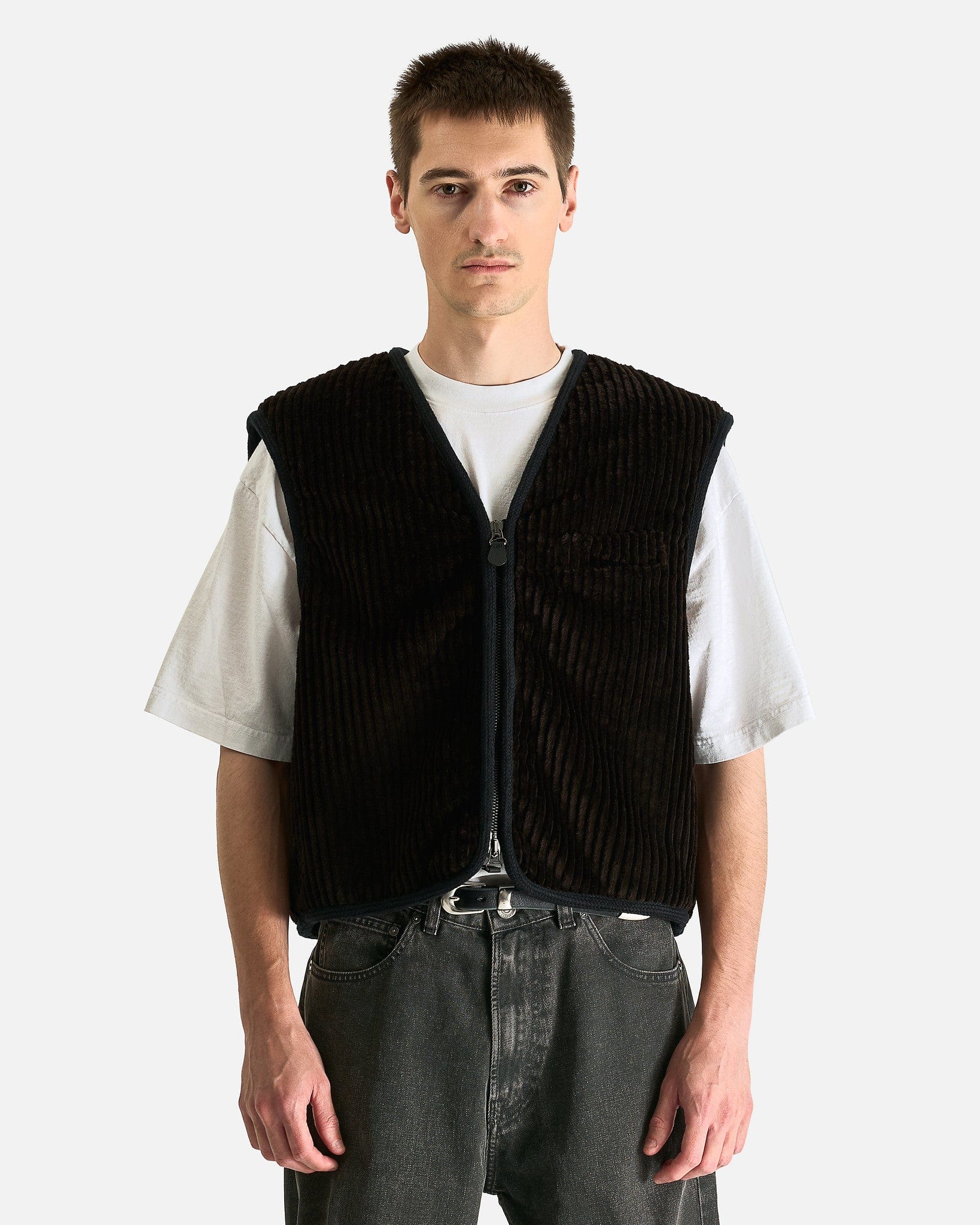 Our Legacy Men's Tops Top Vest in Profound Brown Mammoth Cord