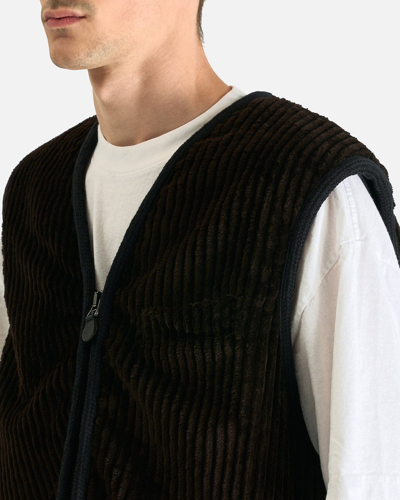 Our Legacy Men's Tops Top Vest in Profound Brown Mammoth Cord