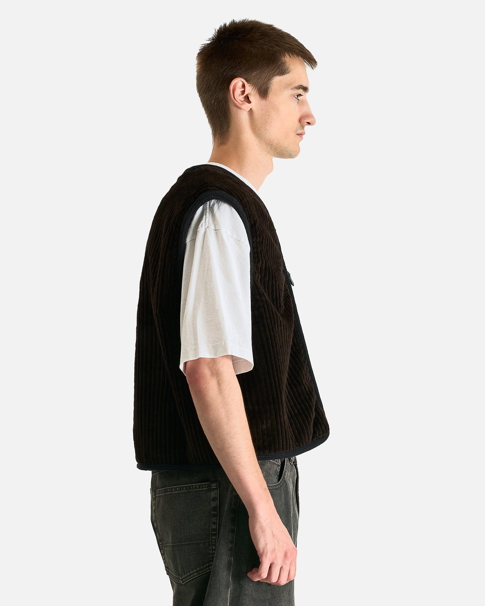Our Legacy Men's Tops Top Vest in Profound Brown Mammoth Cord