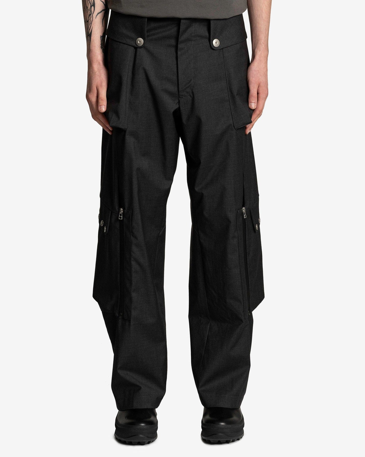 Omar Afridi Men's Pants Totem Cargo Trousers in Dark Grey