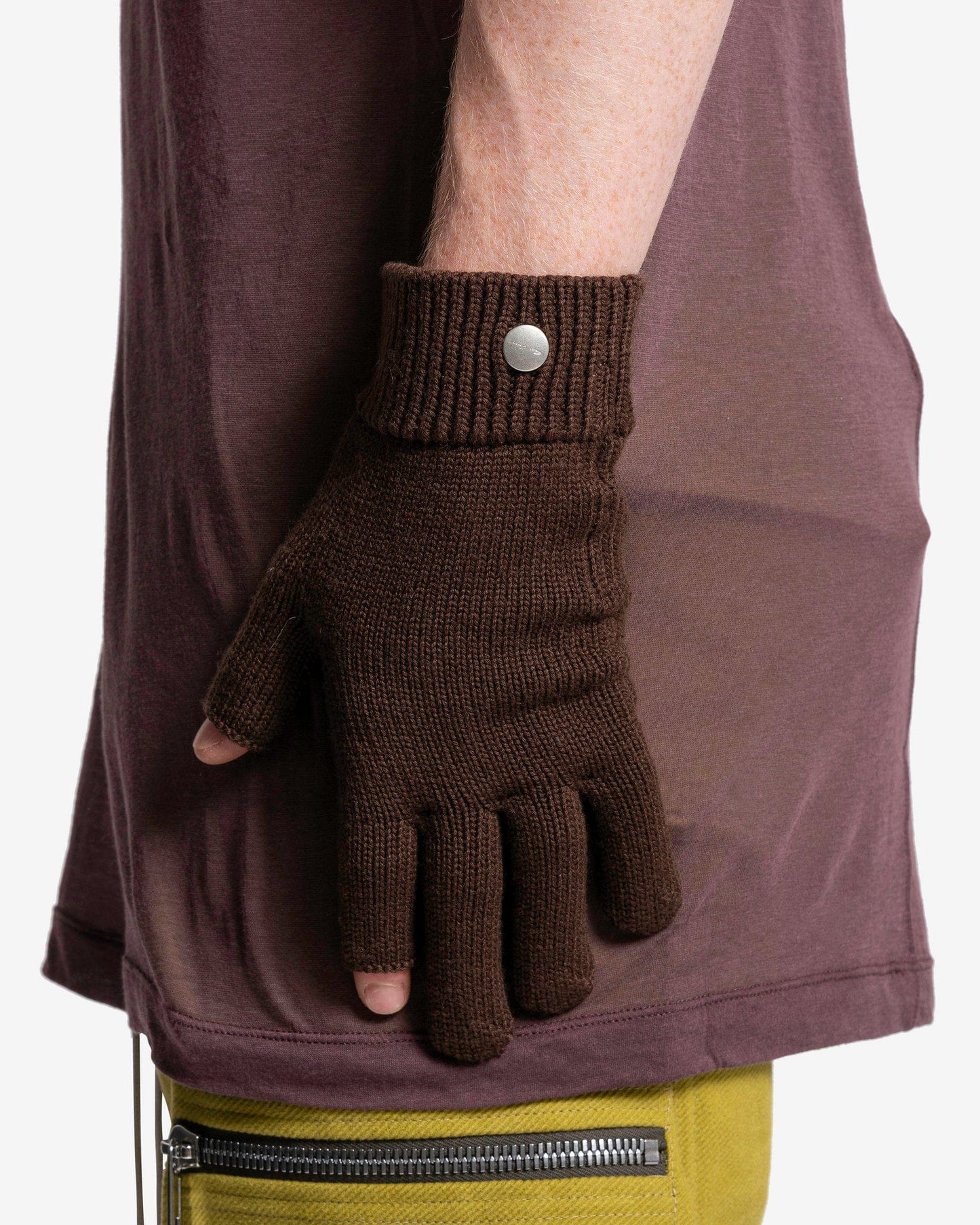 Rick Owens Men's Gloves O/S Touchscreen Gloves in Brown