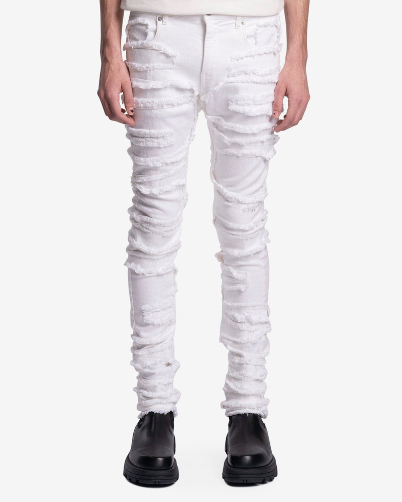 1017 ALYX 9SM Men's Jeans Treated Slice Skinny Jeans in White