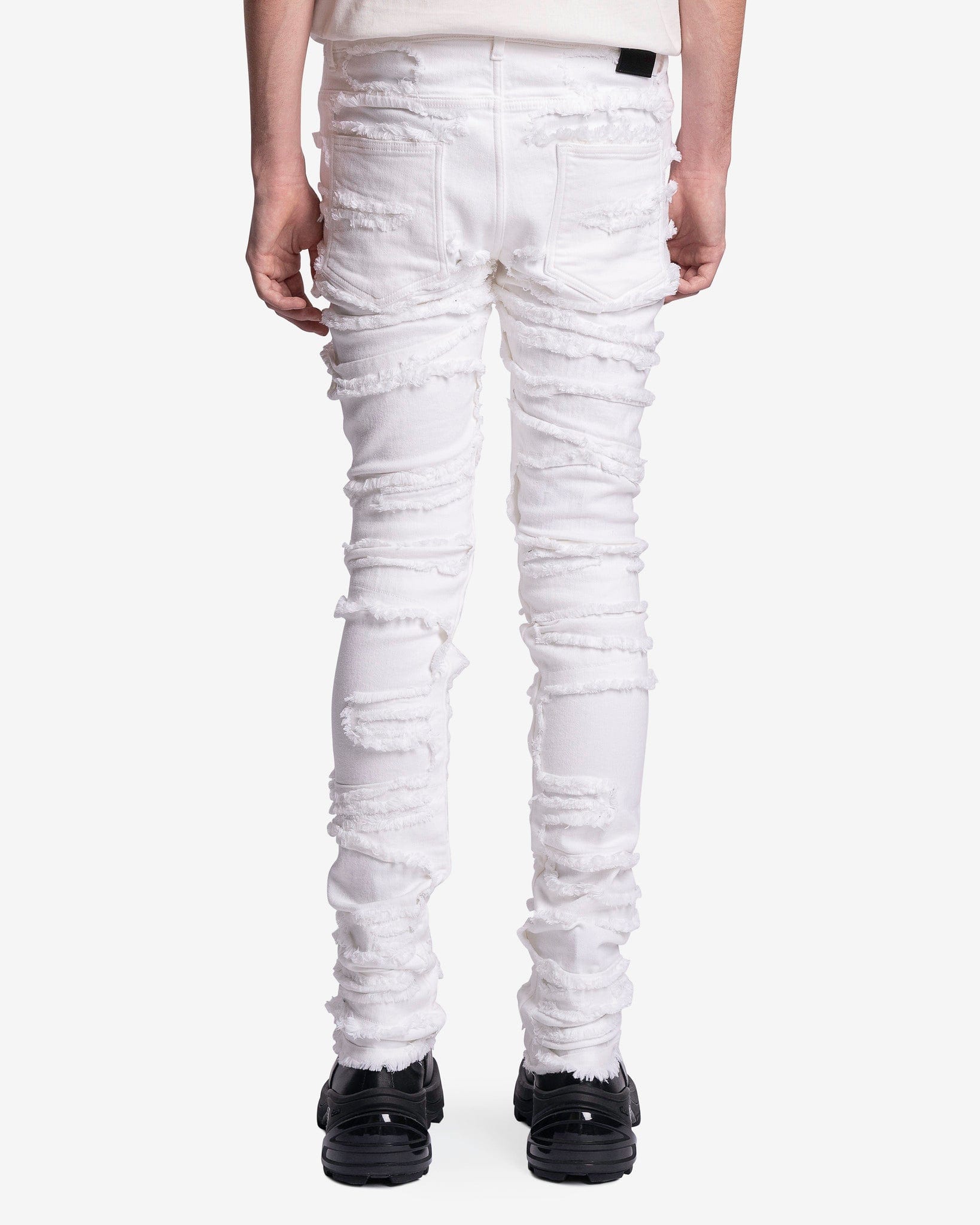 1017 ALYX 9SM Men's Jeans Treated Slice Skinny Jeans in White