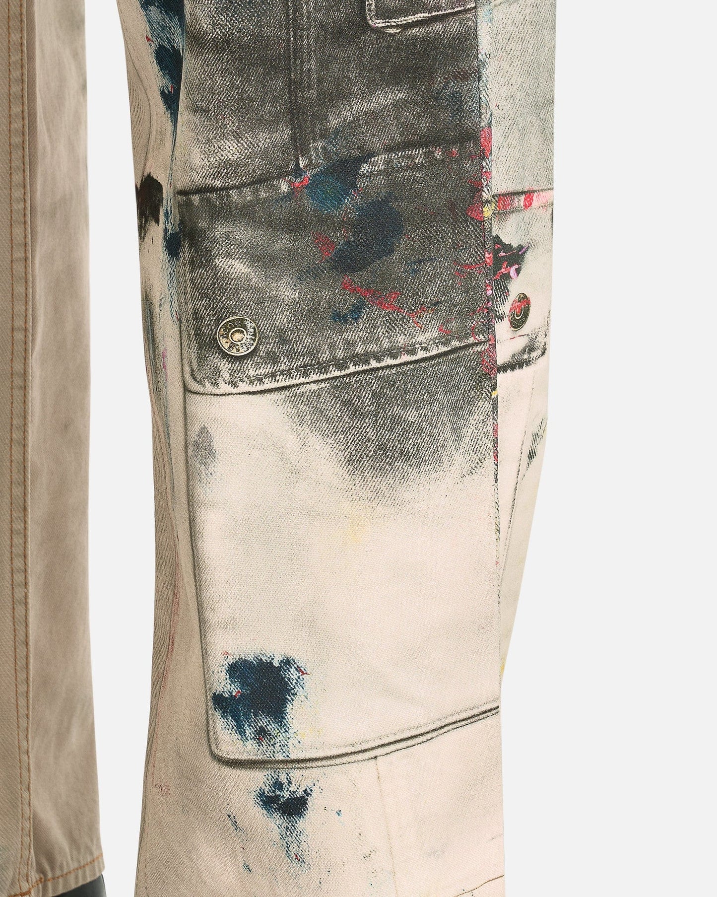 Acne Studios Men's Jeans Trompe L'oeil Paint Splatter Jeans in White