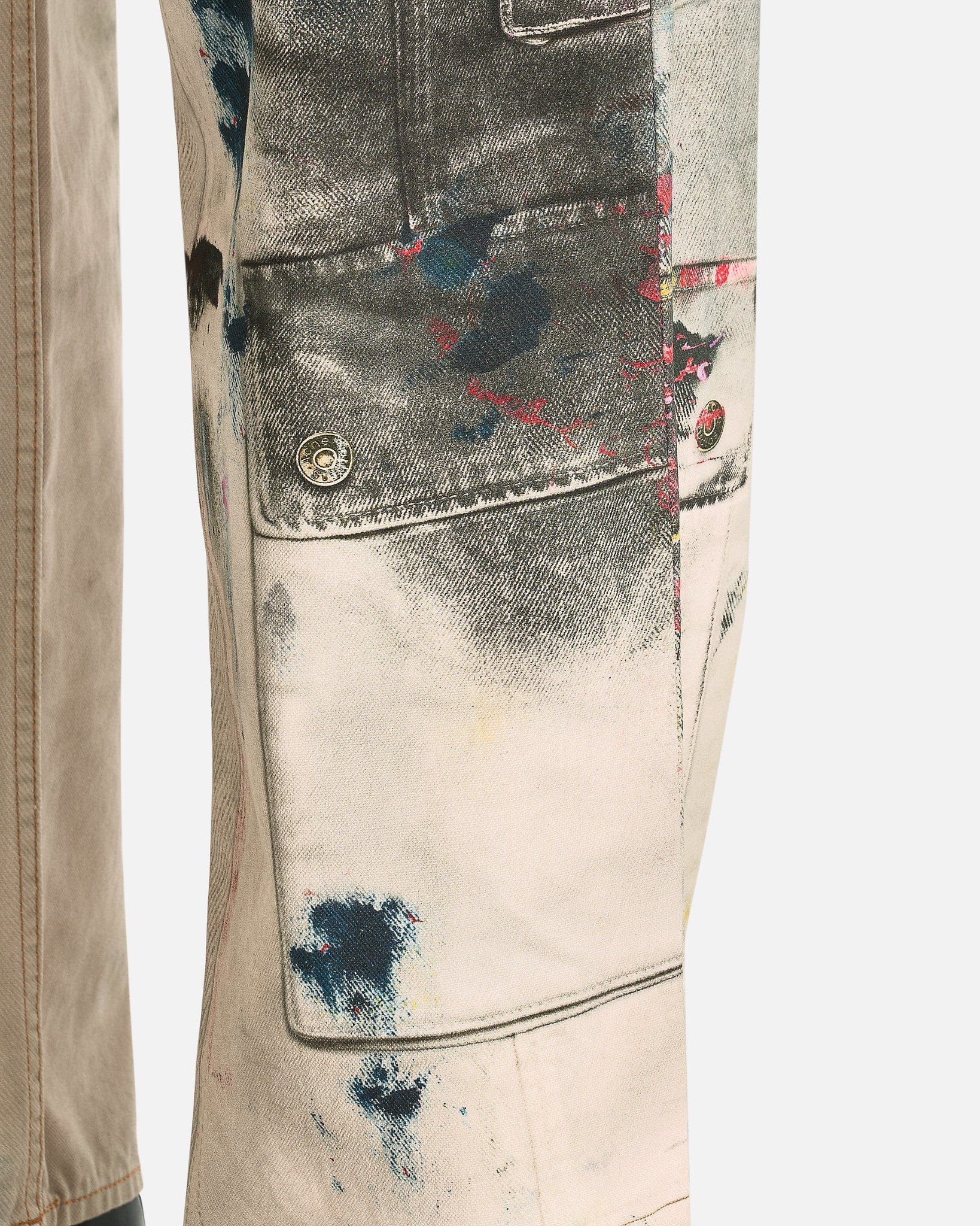 Acne Studios Men's Jeans Trompe L'oeil Paint Splatter Jeans in White