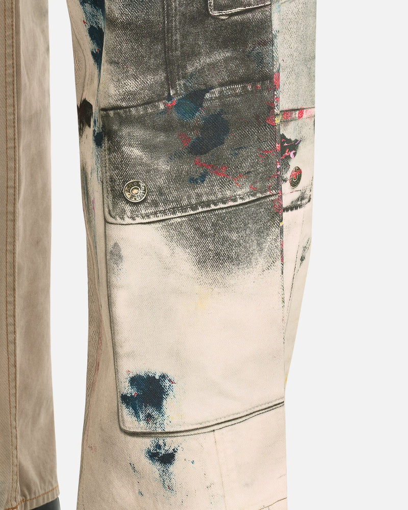 Acne Studios Men's Jeans Trompe L'oeil Paint Splatter Jeans in White