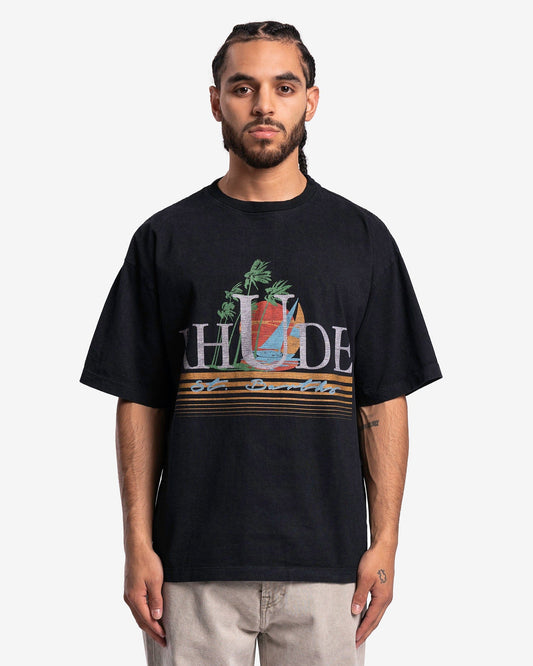 Rhude Men's T-Shirts Tropics T-Shirt in Vintage Black