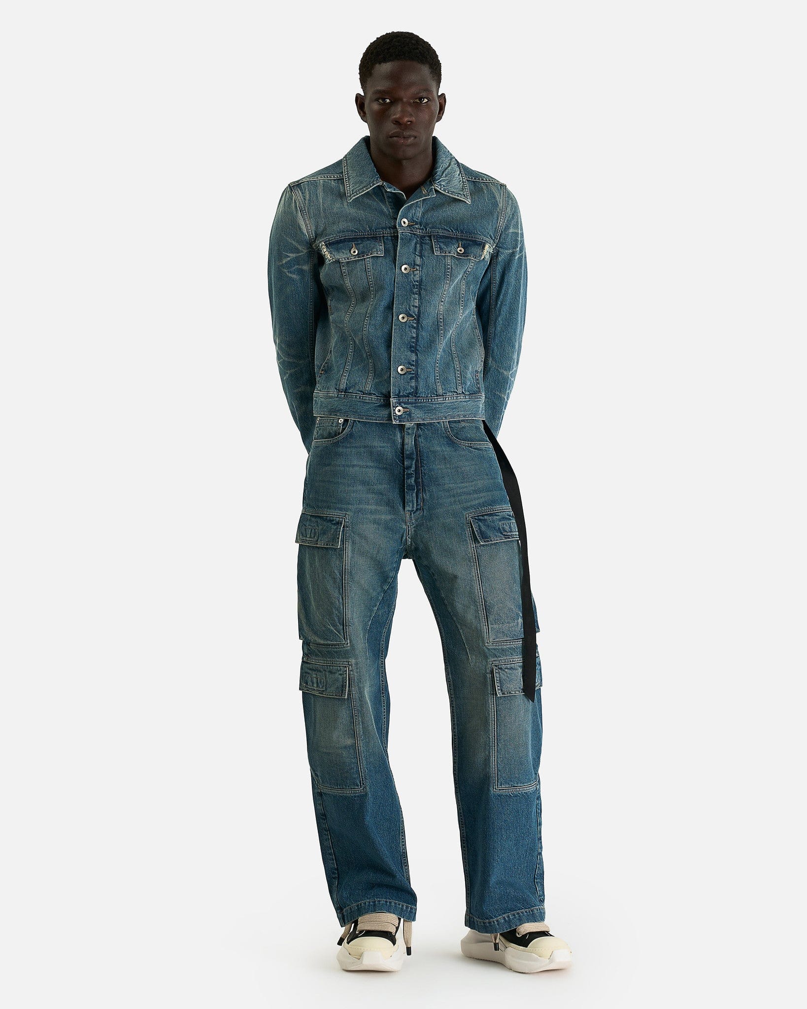 Rick Owens DRKSHDW Men's Jackets Trucker in Washed Indigo