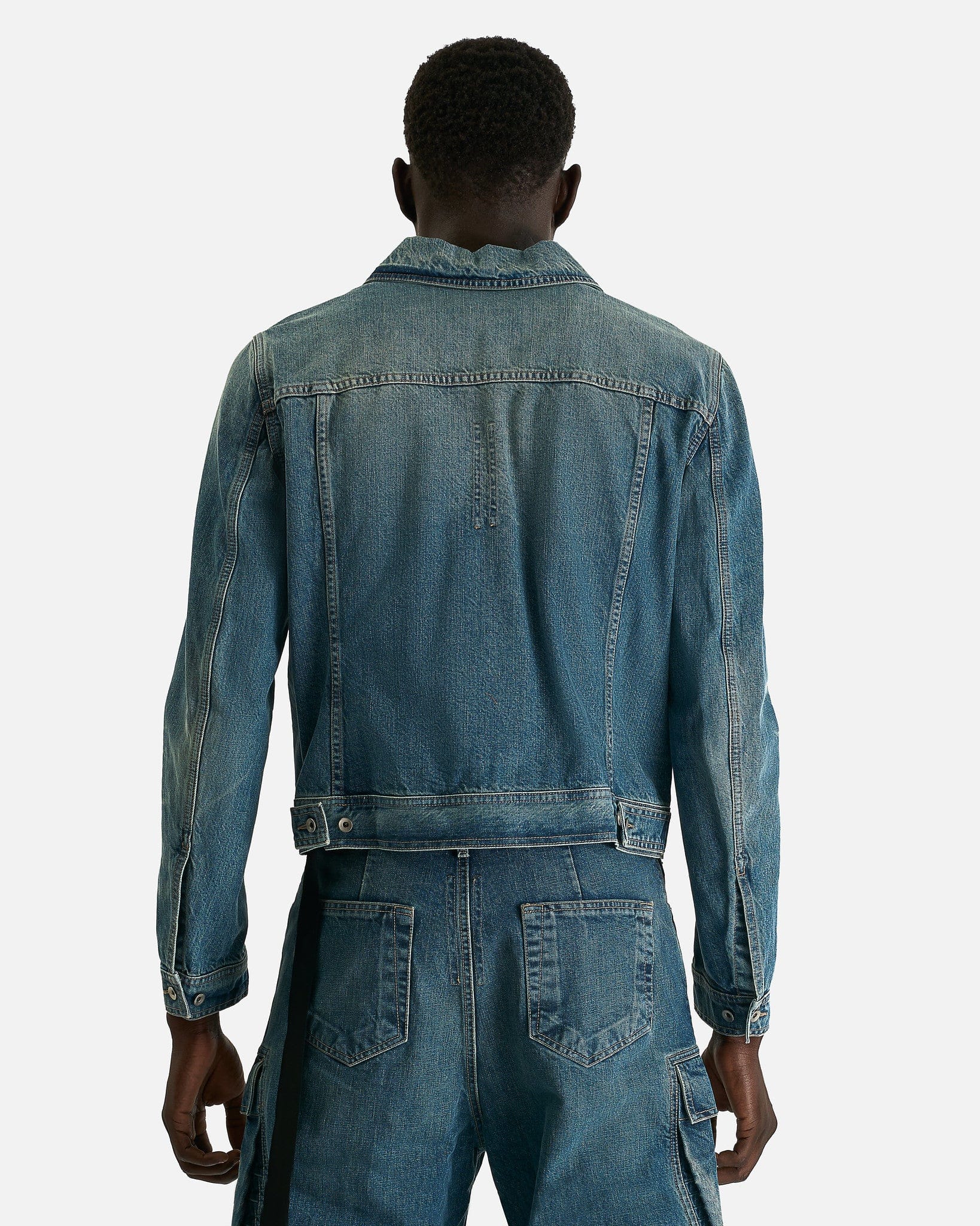 Rick Owens DRKSHDW Men's Jackets Trucker in Washed Indigo