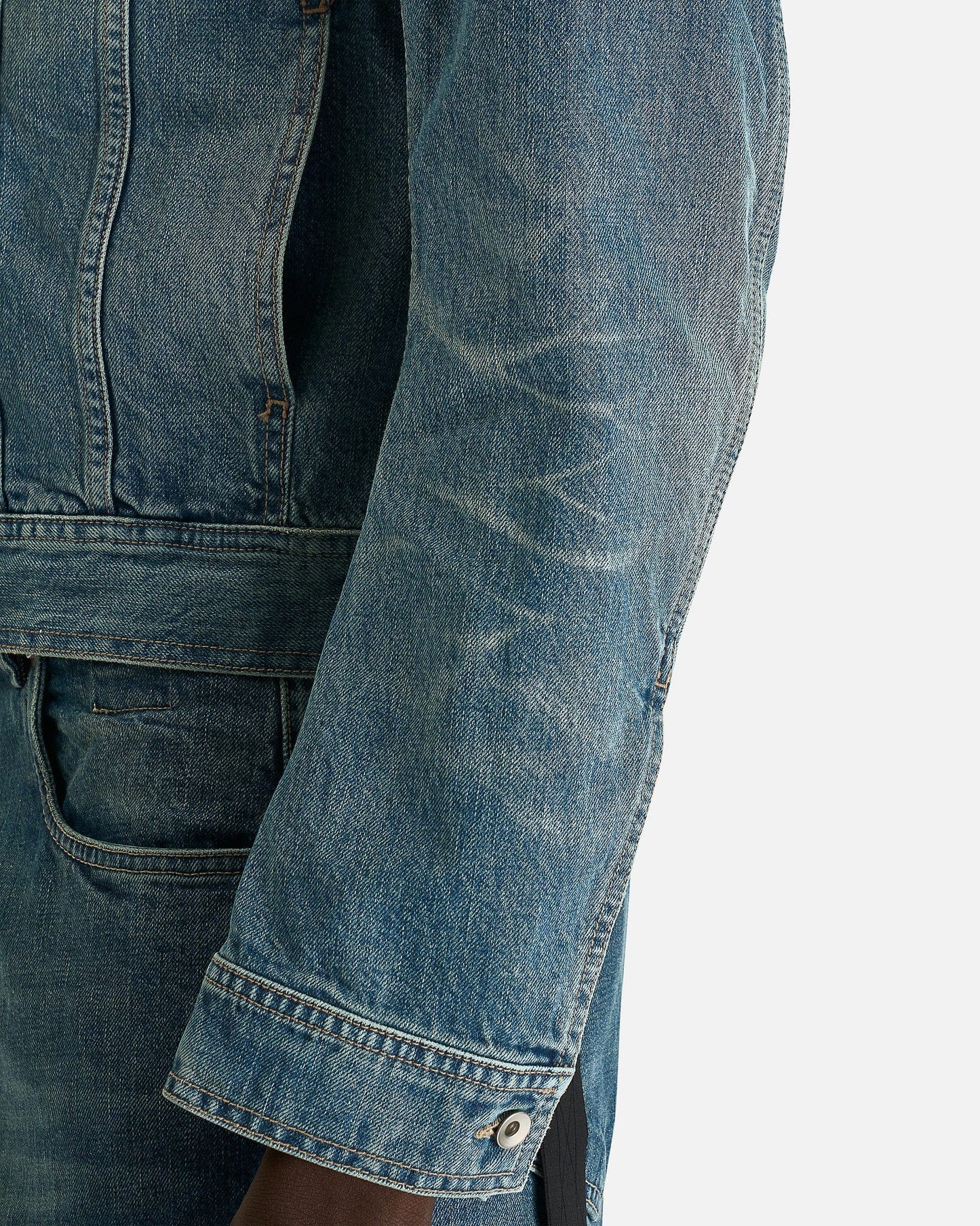 Rick Owens DRKSHDW Men's Jackets Trucker in Washed Indigo