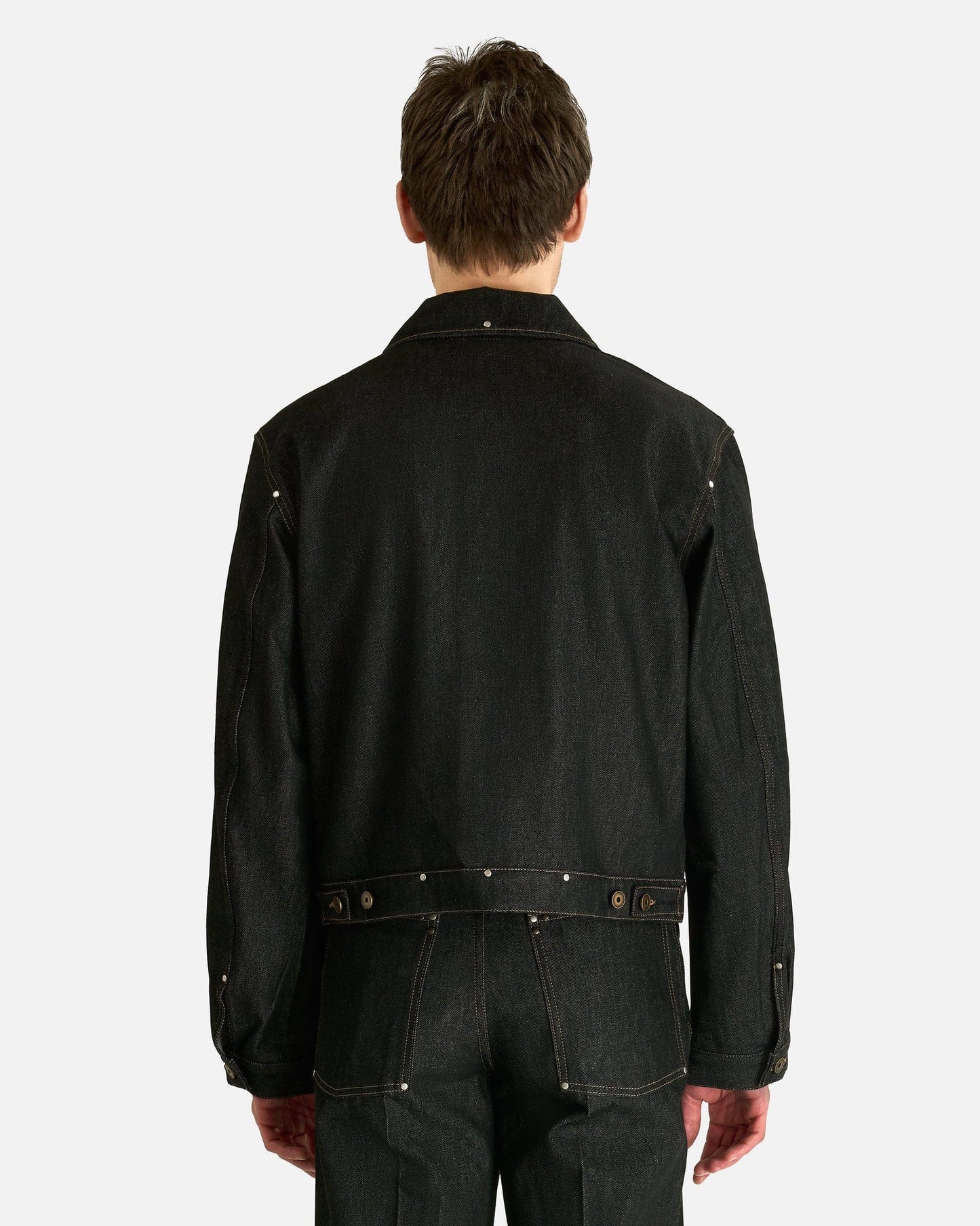 Lemaire Men's Jackets Trucker Jacket with Studs in Slate