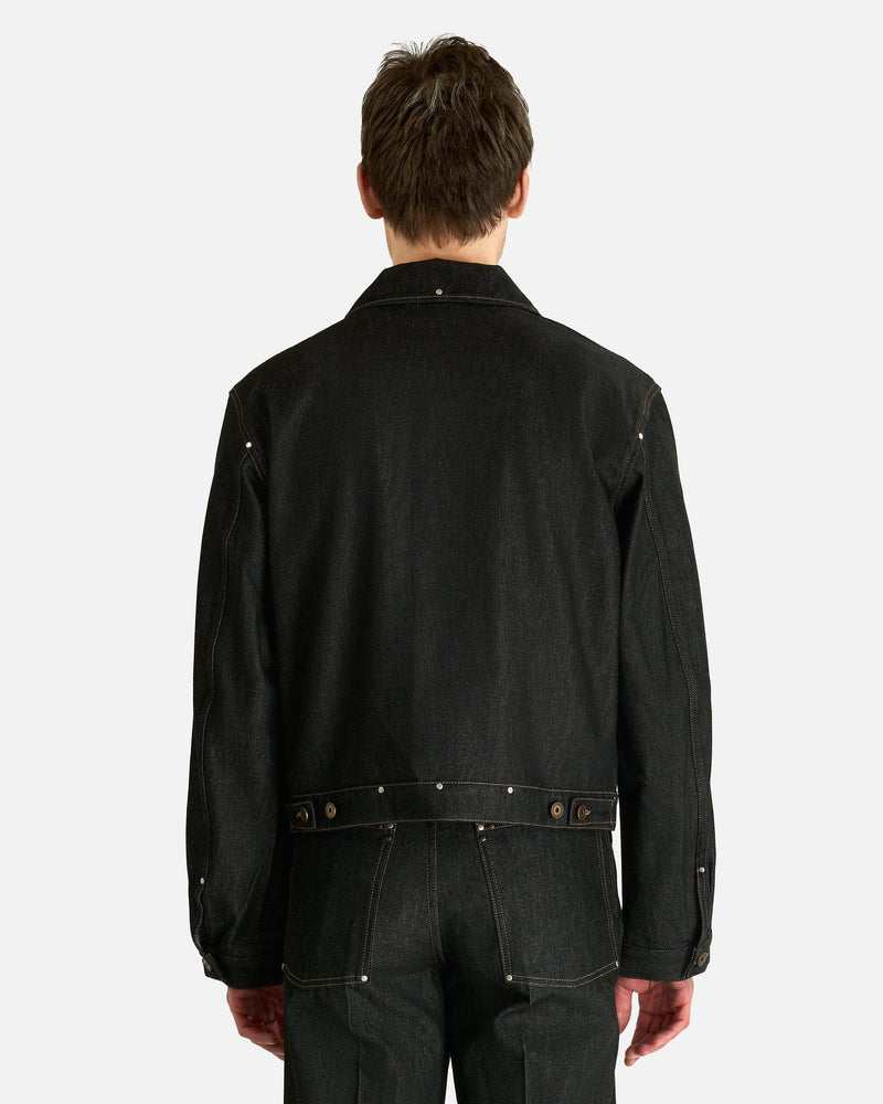Lemaire Men's Jackets Trucker Jacket with Studs in Slate