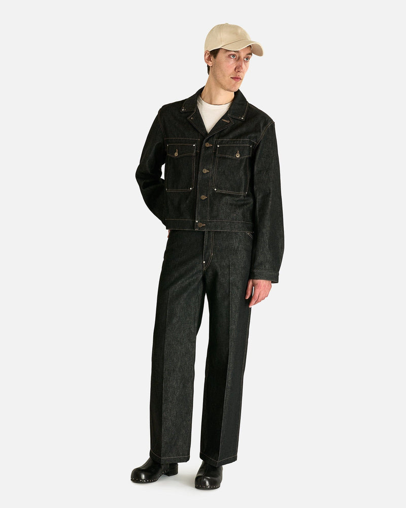 Lemaire Men's Jackets Trucker Jacket with Studs in Slate