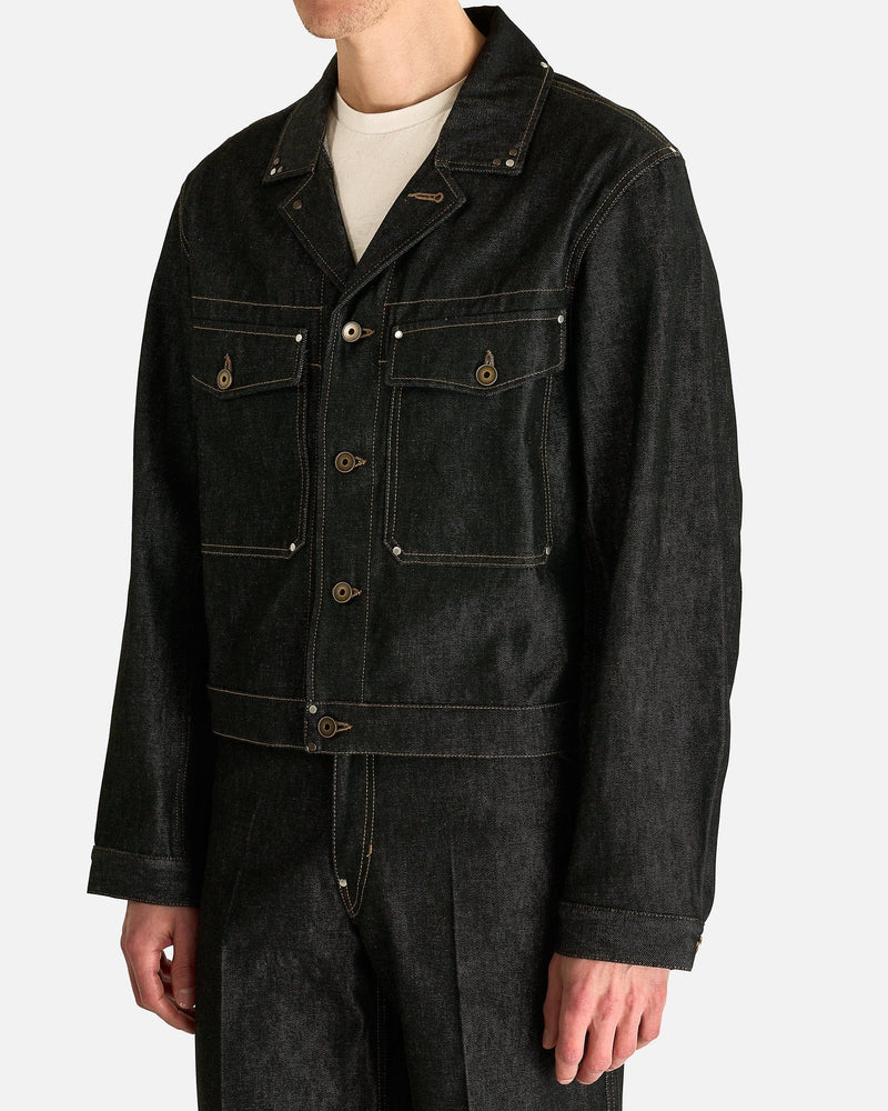 Lemaire Men's Jackets Trucker Jacket with Studs in Slate