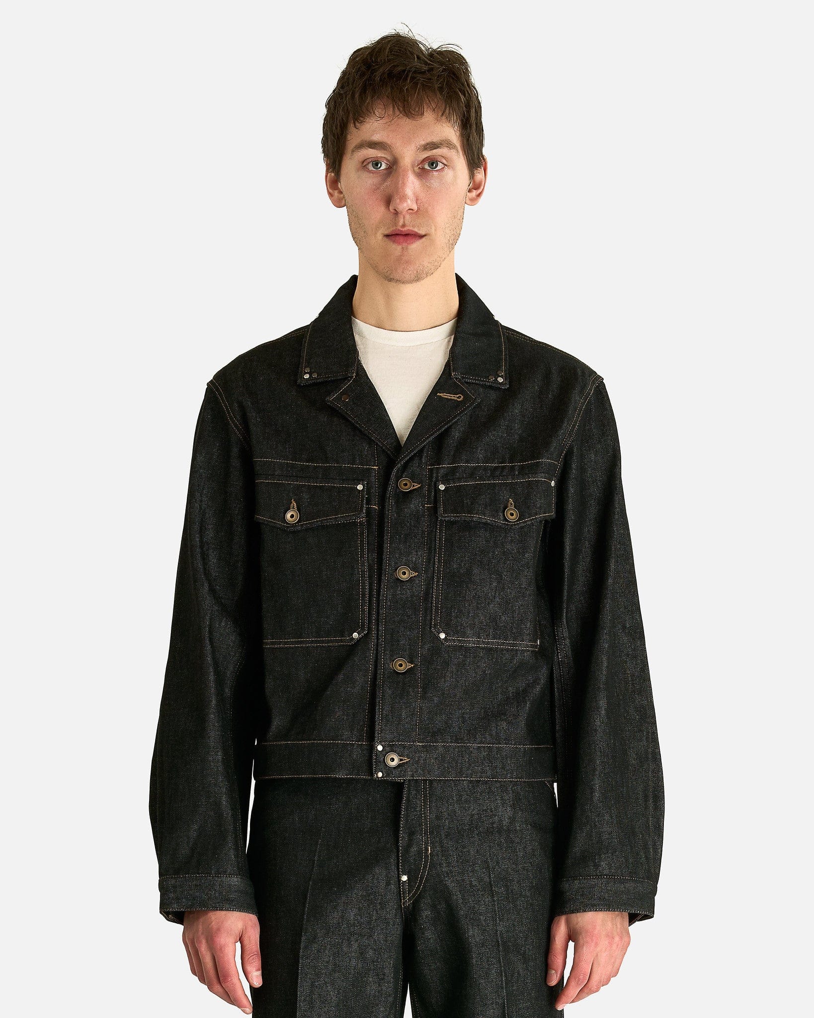 Trucker Jacket with Studs in Slate – SVRN