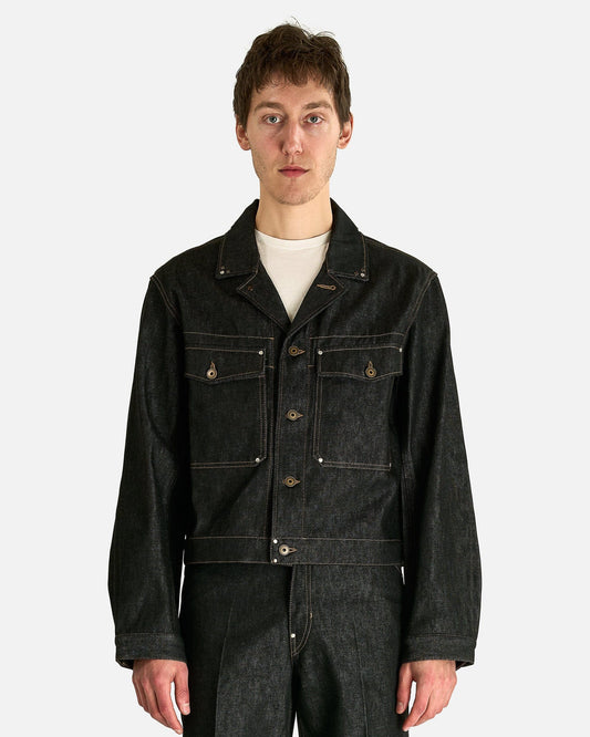 Lemaire Men's Jackets Trucker Jacket with Studs in Slate