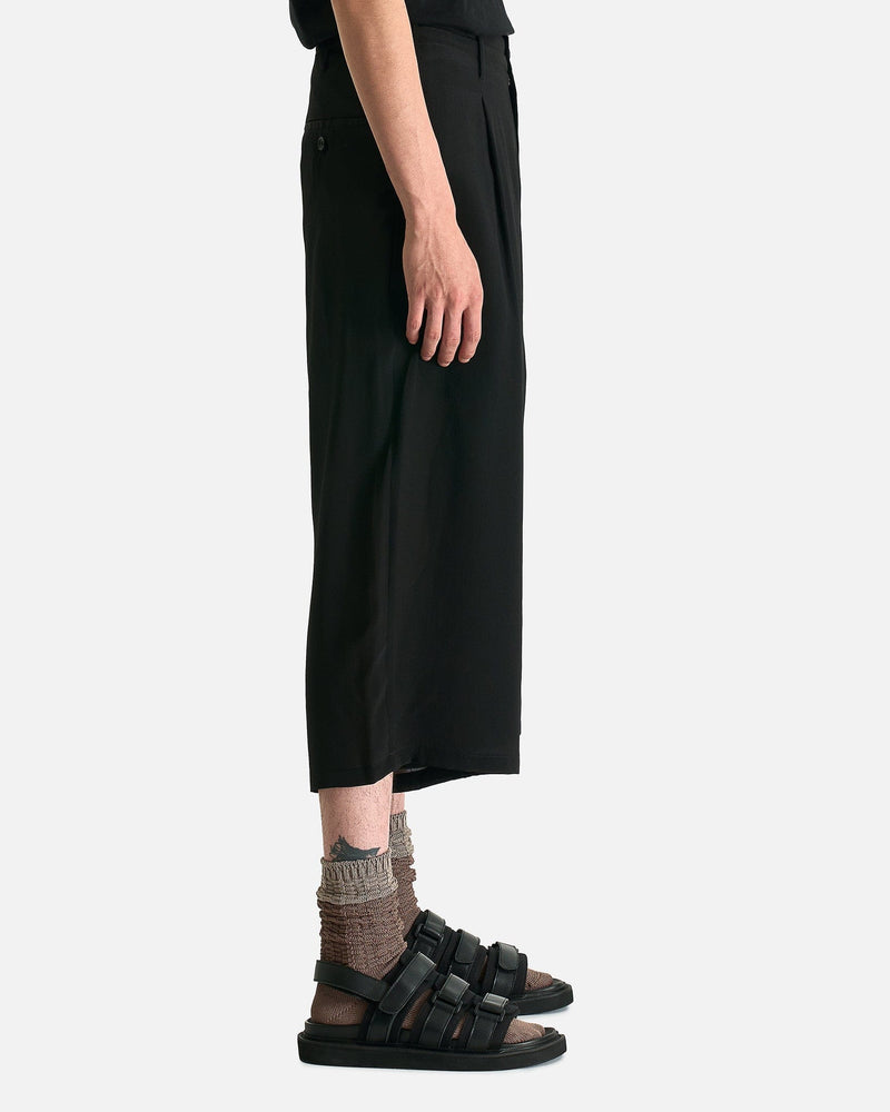 Yohji Yamamoto Pour Homme Men's Pants Tucked Seam Wide Pants in Black