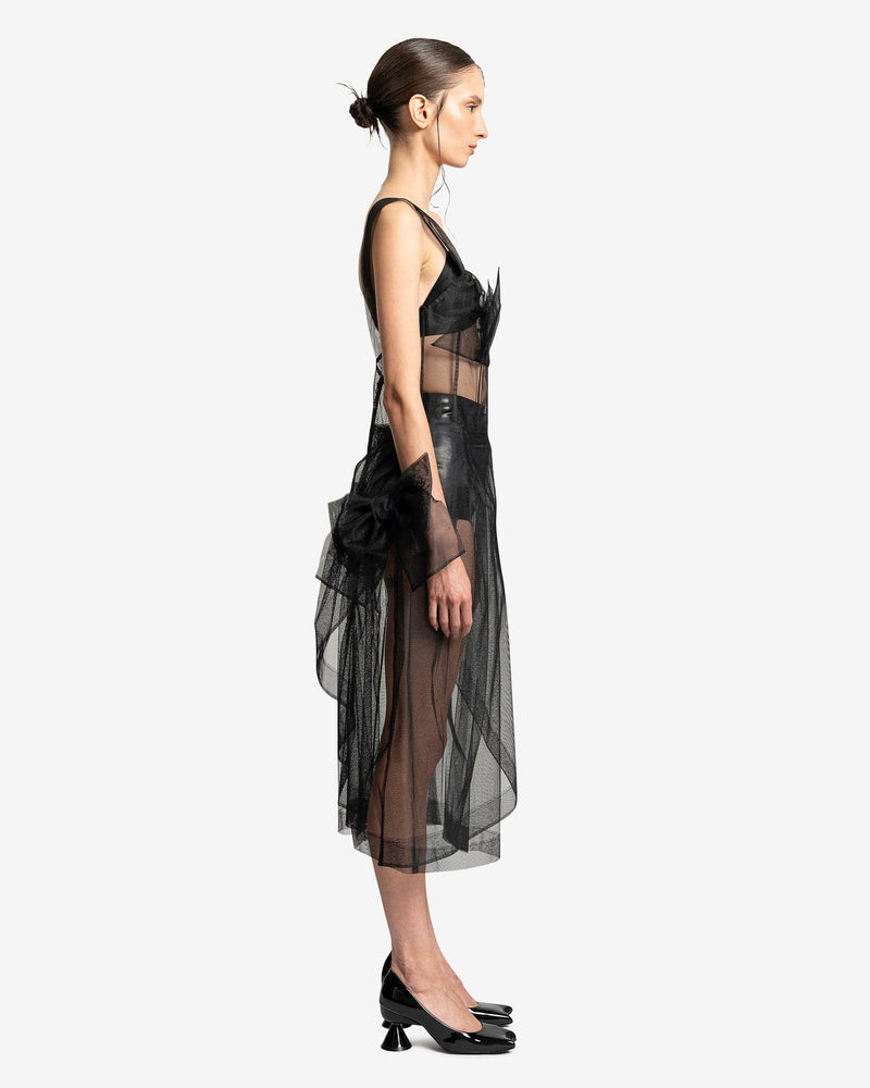 Tulle Midi Dress in Black SVRN Tulle Midi Dress in Black SVRN