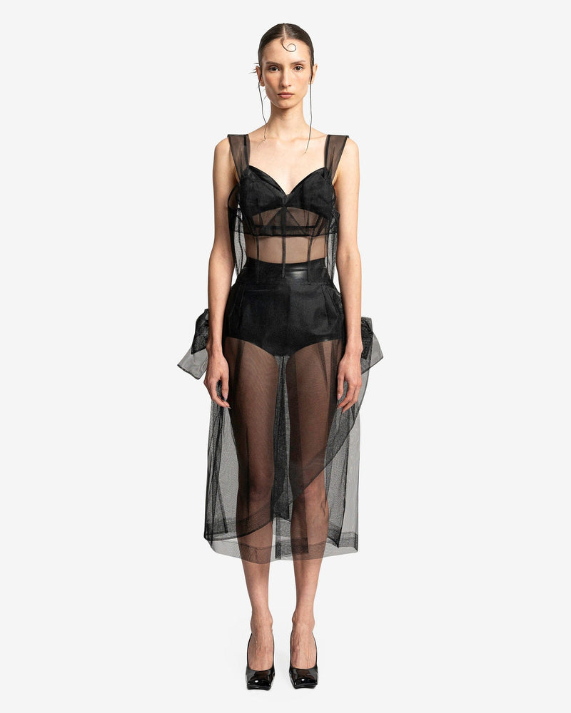 Tulle Midi Dress in Black SVRN Tulle Midi Dress in Black SVRN