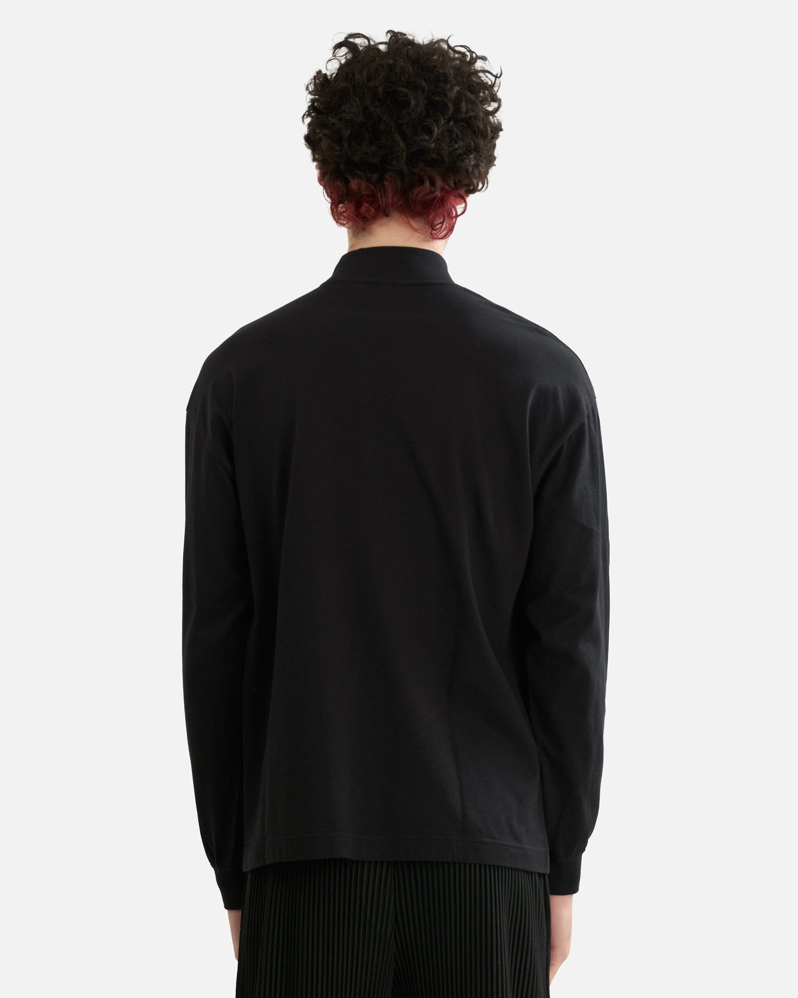 Homme Plissé Issey Miyake Men's Shirts Turtleneck Top in Black
