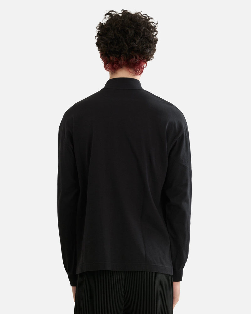 Homme Plissé Issey Miyake Men's Shirts Turtleneck Top in Black