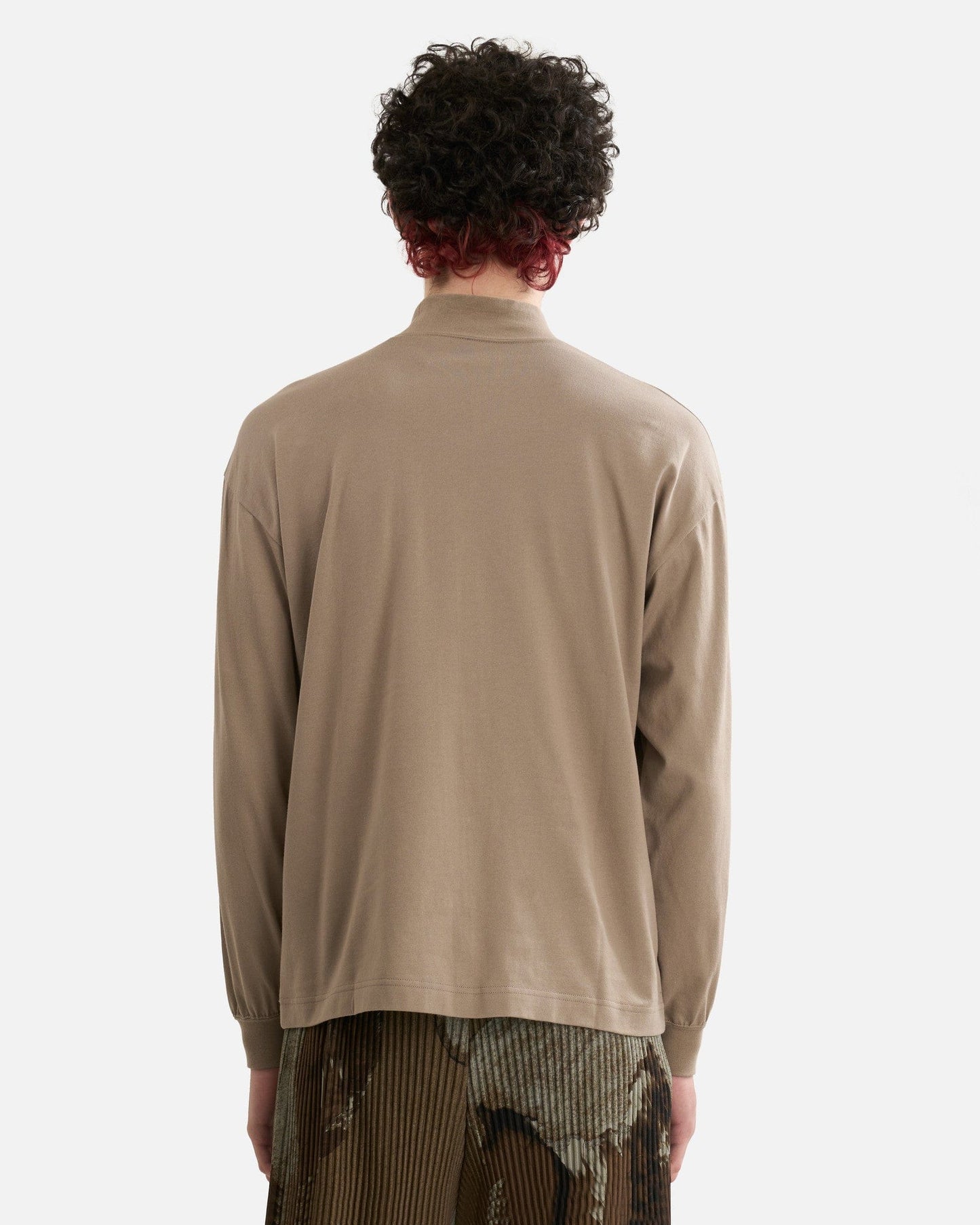 Homme Plissé Issey Miyake Men's Shirts Turtleneck Top in Greige