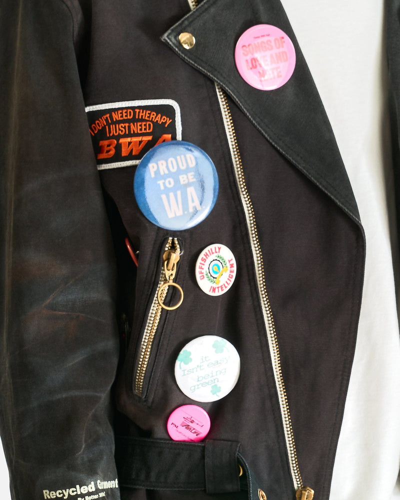 Better With Age Men's Jackets Tuxedo Reconstructed Workwear Motorcycle Jacket in Black