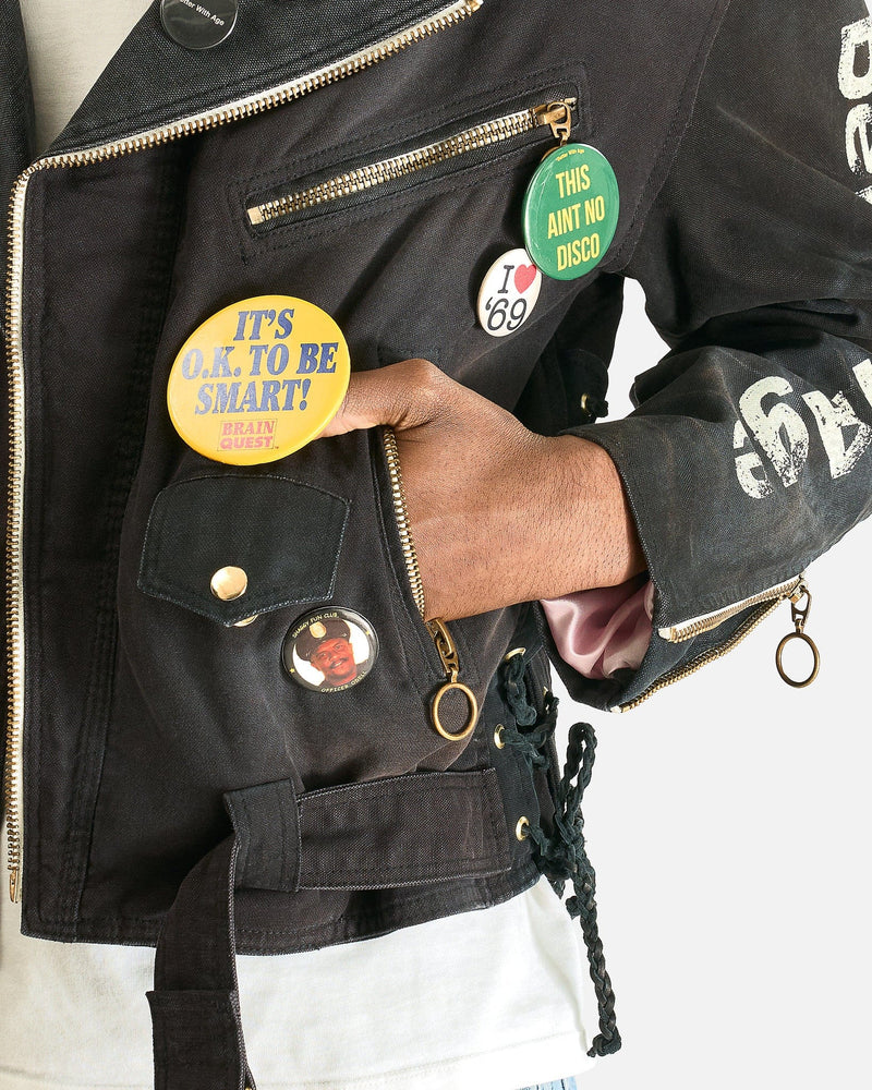 Better With Age Men's Jackets Tuxedo Reconstructed Workwear Motorcycle Jacket in Black