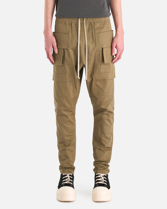 Rick Owens DRKSHDW Men's Pants Twill Creatch Cargo in Pale Green