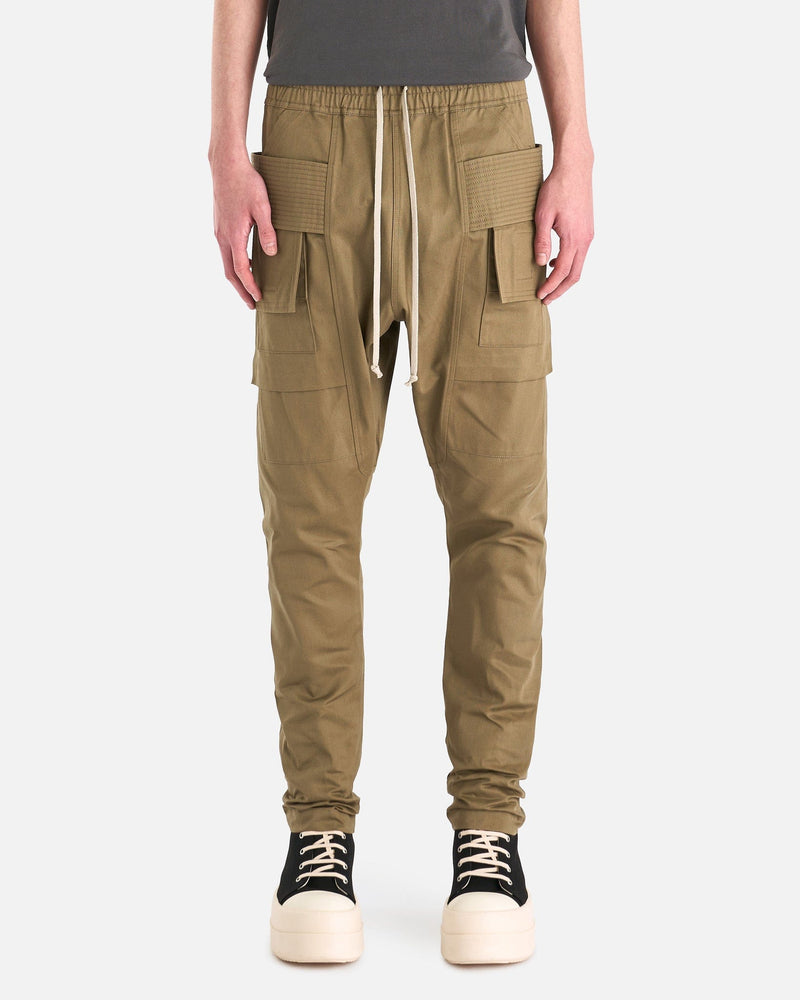 Rick Owens DRKSHDW Men's Pants Twill Creatch Cargo in Pale Green