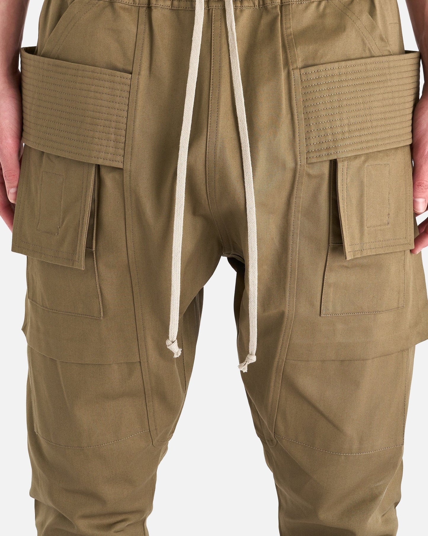 Rick Owens DRKSHDW Men's Pants Twill Creatch Cargo in Pale Green